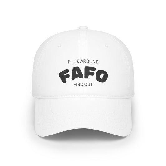 White FAFO Low Profile Baseball Cap